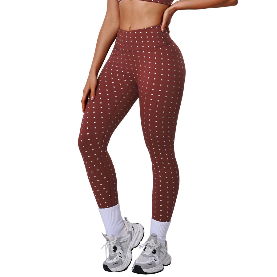 Höga yogabyxor med silverprickar