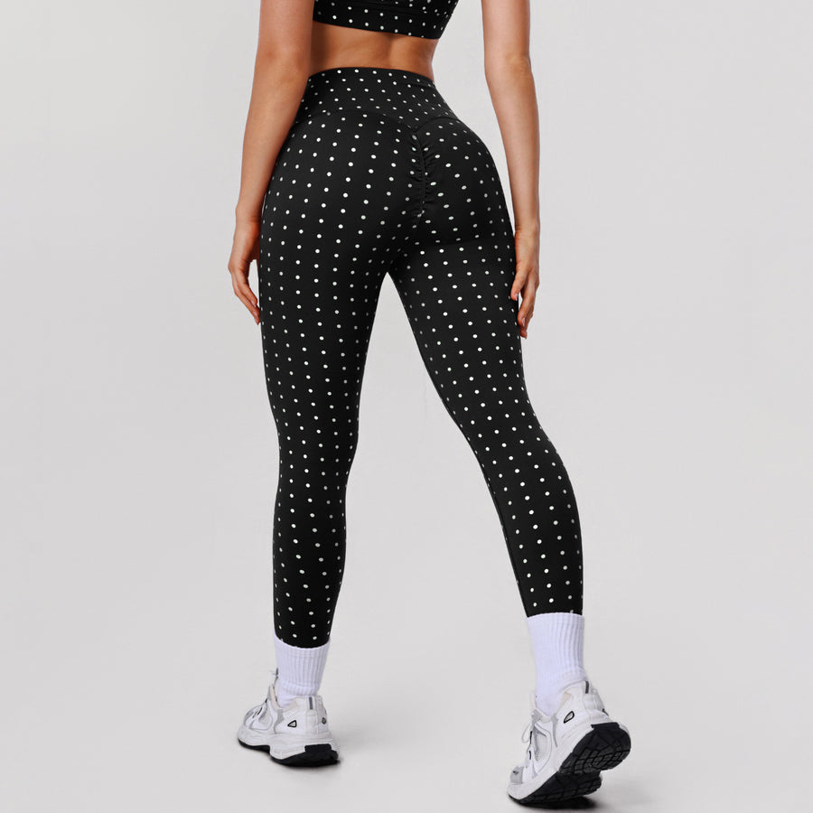 Höga yogabyxor med silverprickar