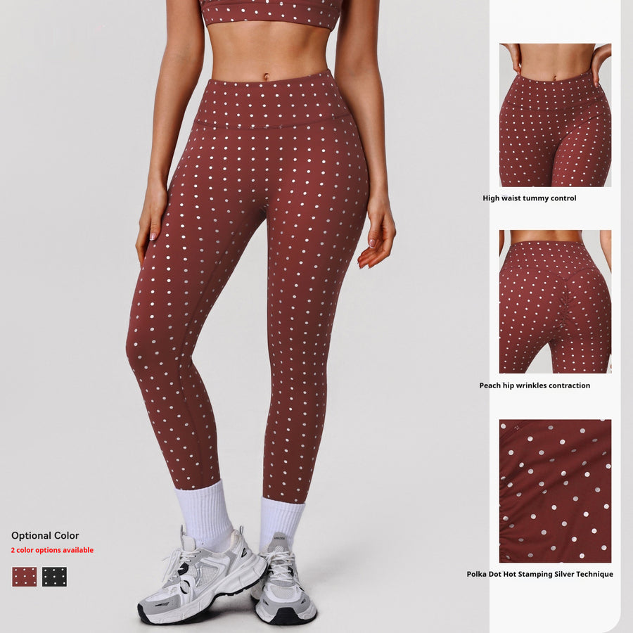 Höga yogabyxor med silverprickar