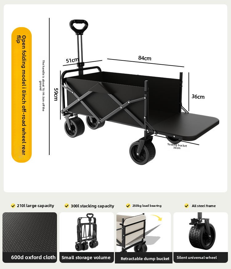 Fällbar campingvagn för picknick och camping