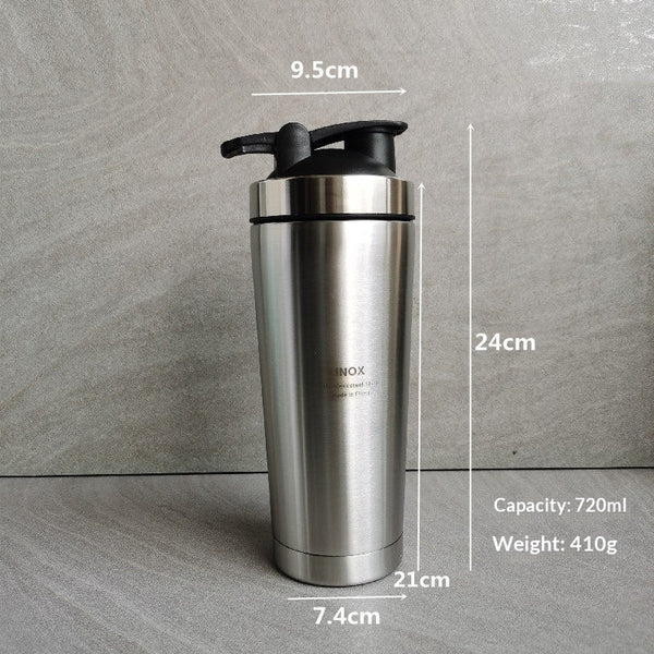 Rostfri shaker för träning
