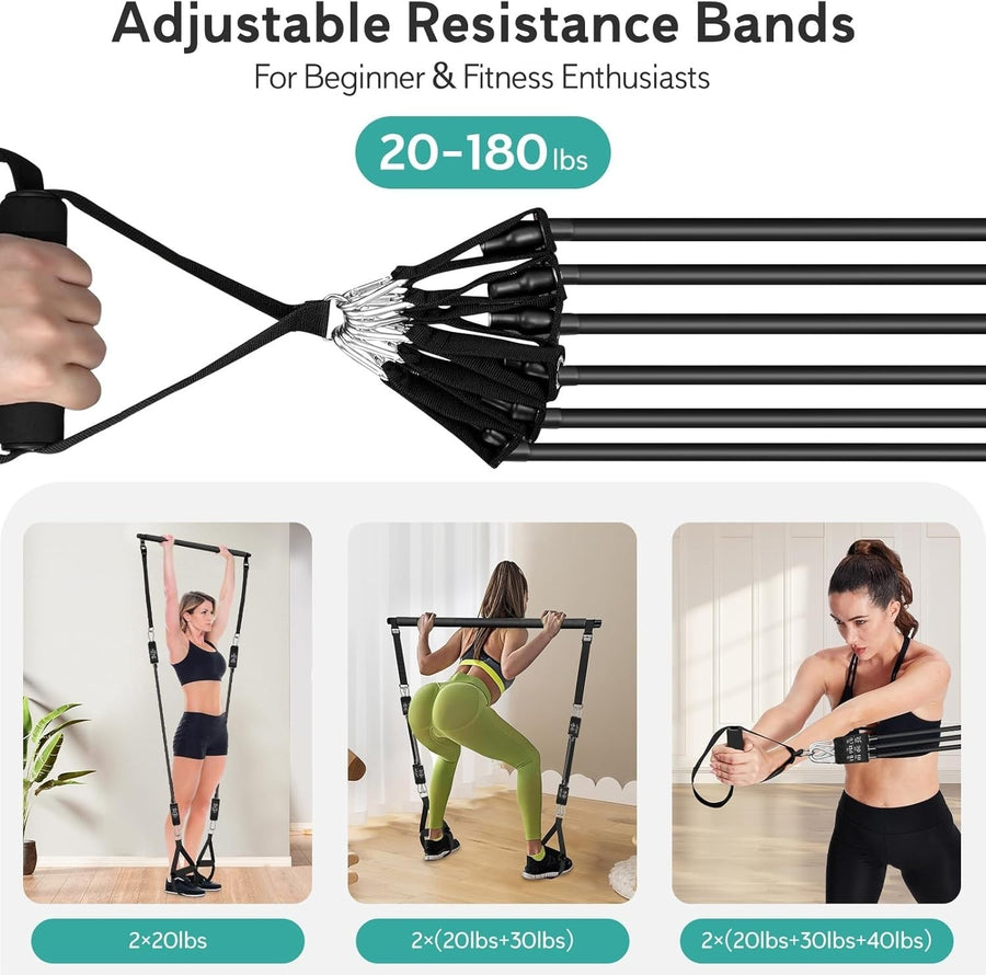 Träningskit med pilatesstång och gummiband