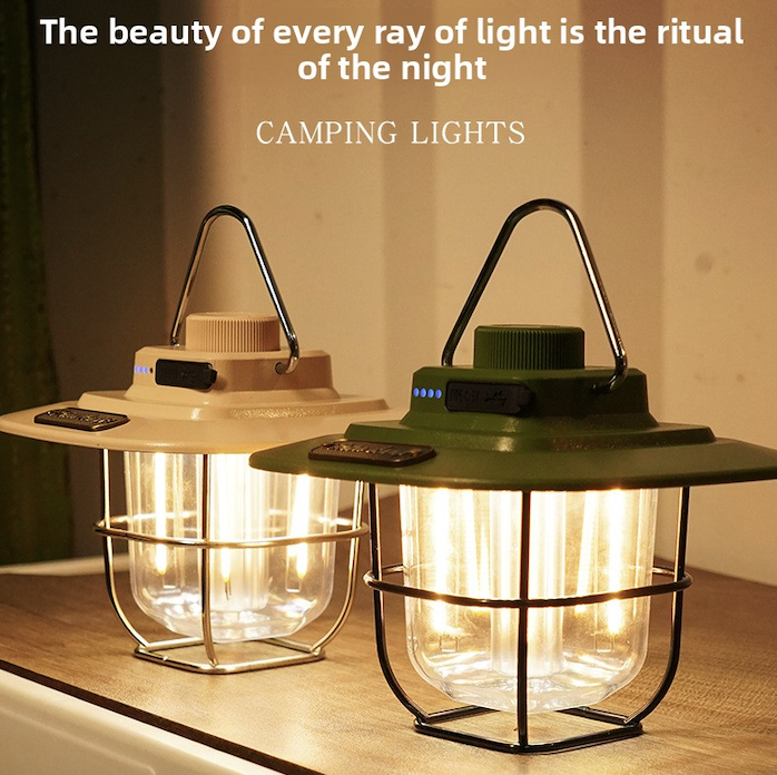 Bärbar vintage-inspirerad campinglampa