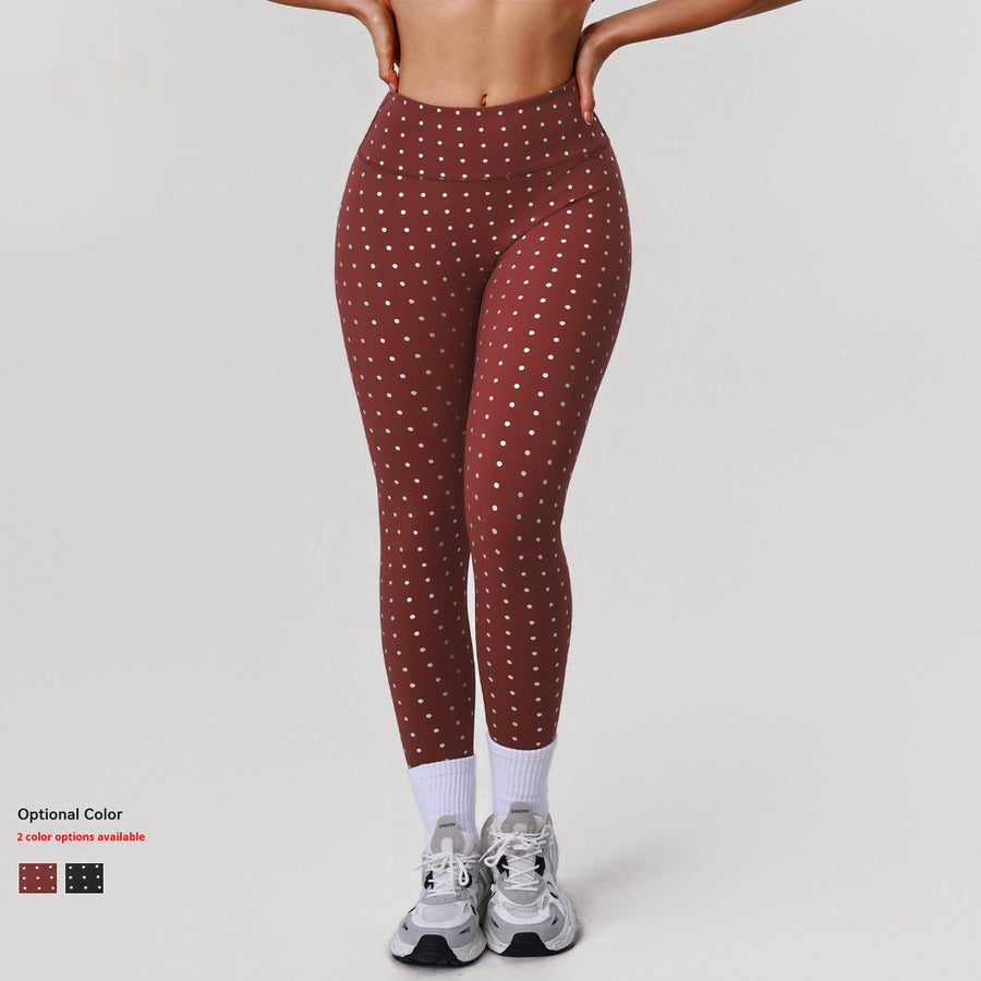 Höga yogabyxor med silverprickar