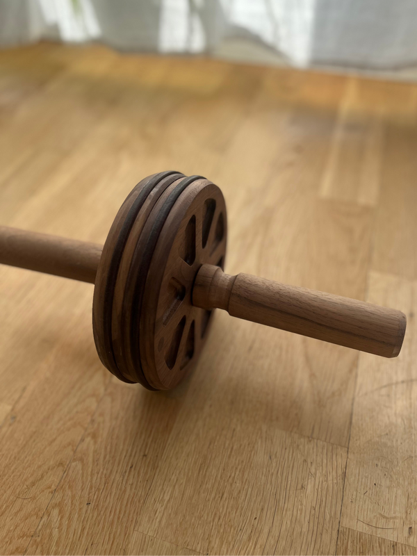 Handcrafted Wooden Ab Wheel - Core Strength Trainer for Home Fitness