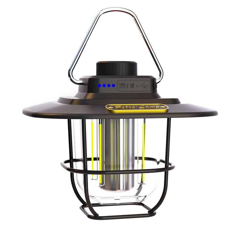 Bärbar vintage-inspirerad campinglampa