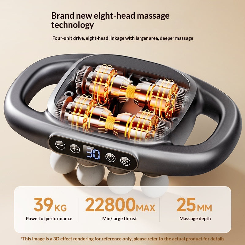 Smidig massagepistol med flera huvuden
