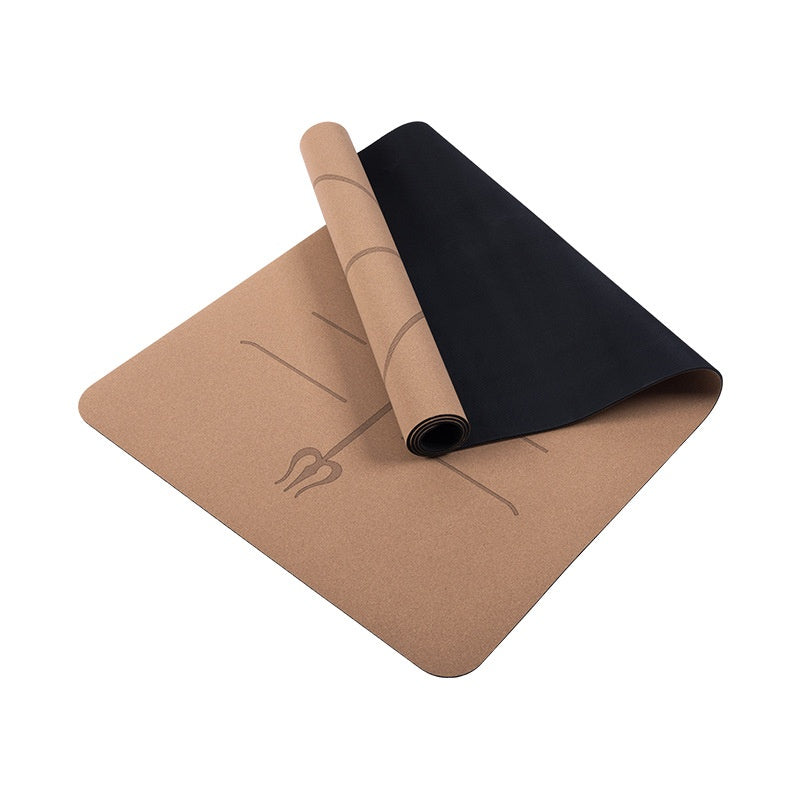 Bred yogamatta av kork och gummi
